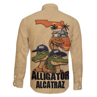 Alligator Alcatraz Prison Florida Everglades Family Matching Long Sleeve Bodycon Dress and Hawaiian Shirt - Wonder Print Shop