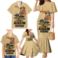 Alligator Alcatraz Prison Florida Everglades Family Matching Mermaid Dress and Hawaiian Shirt - Wonder Print Shop