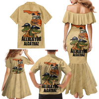 Alligator Alcatraz Prison Florida Everglades Family Matching Mermaid Dress and Hawaiian Shirt - Wonder Print Shop