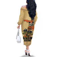 Alligator Alcatraz Prison Florida Everglades Family Matching Off The Shoulder Long Sleeve Dress and Hawaiian Shirt - Wonder Print Shop