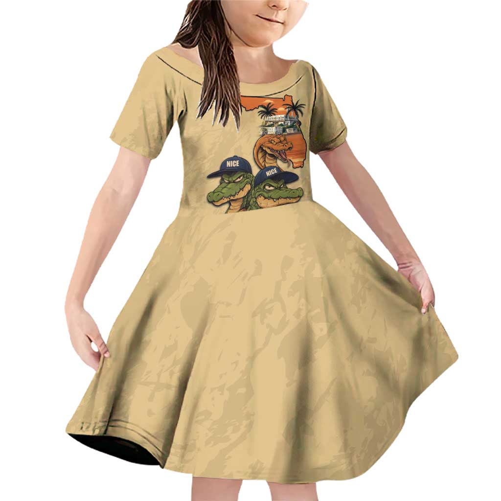 Alligator Alcatraz Prison Florida Everglades Family Matching Off Shoulder Short Dress and Hawaiian Shirt - Wonder Print Shop