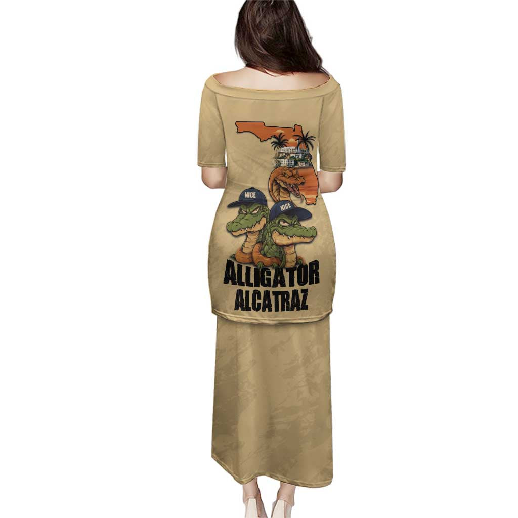 Alligator Alcatraz Prison Florida Everglades Family Matching Puletasi and Hawaiian Shirt - Wonder Print Shop
