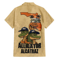Alligator Alcatraz Prison Florida Everglades Family Matching Short Sleeve Bodycon Dress and Hawaiian Shirt - Wonder Print Shop