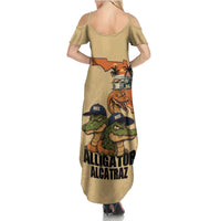 Alligator Alcatraz Prison Florida Everglades Family Matching Summer Maxi Dress and Hawaiian Shirt - Wonder Print Shop