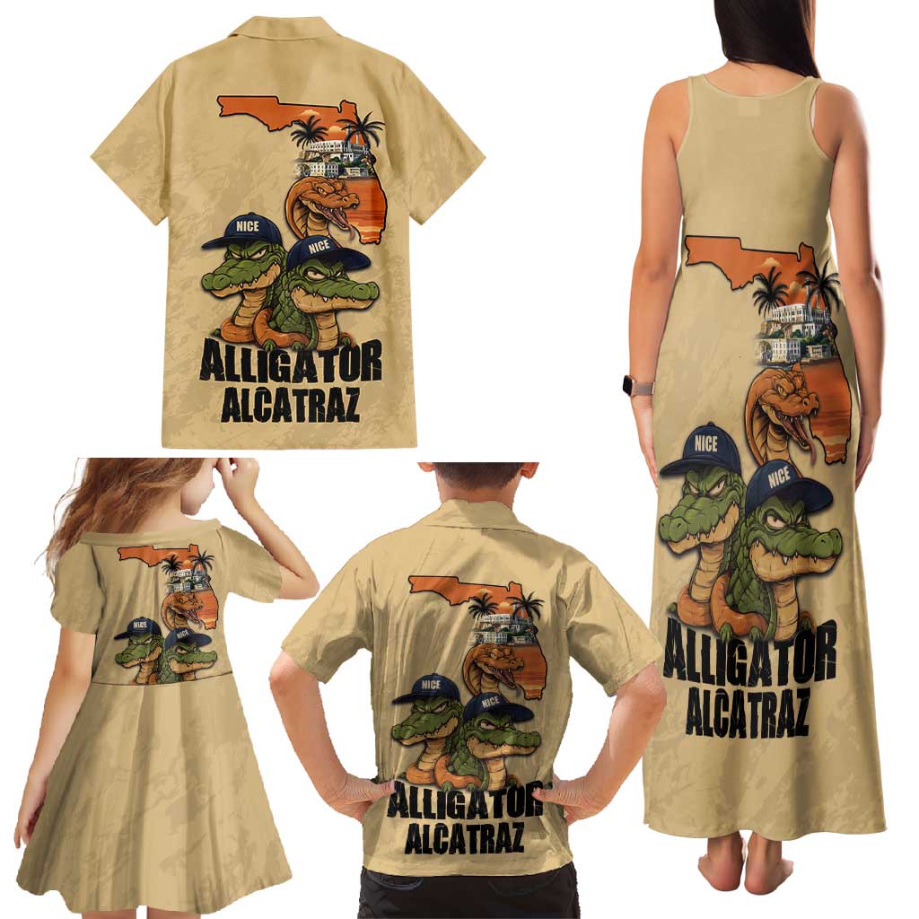 Alligator Alcatraz Prison Florida Everglades Family Matching Tank Maxi Dress and Hawaiian Shirt - Wonder Print Shop