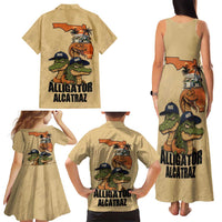 Alligator Alcatraz Prison Florida Everglades Family Matching Tank Maxi Dress and Hawaiian Shirt - Wonder Print Shop