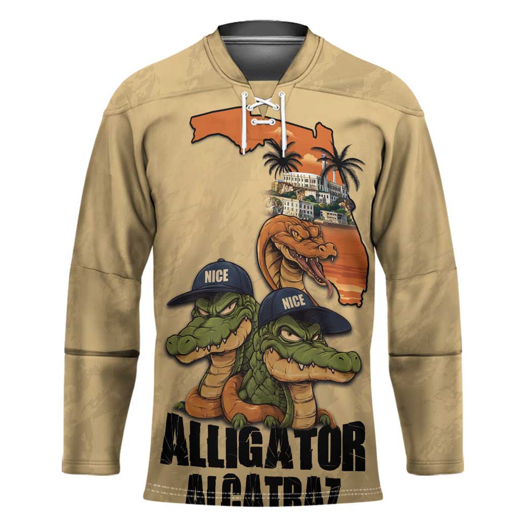 Alligator Alcatraz Prison Florida Everglades Hockey Jersey - Wonder Print Shop