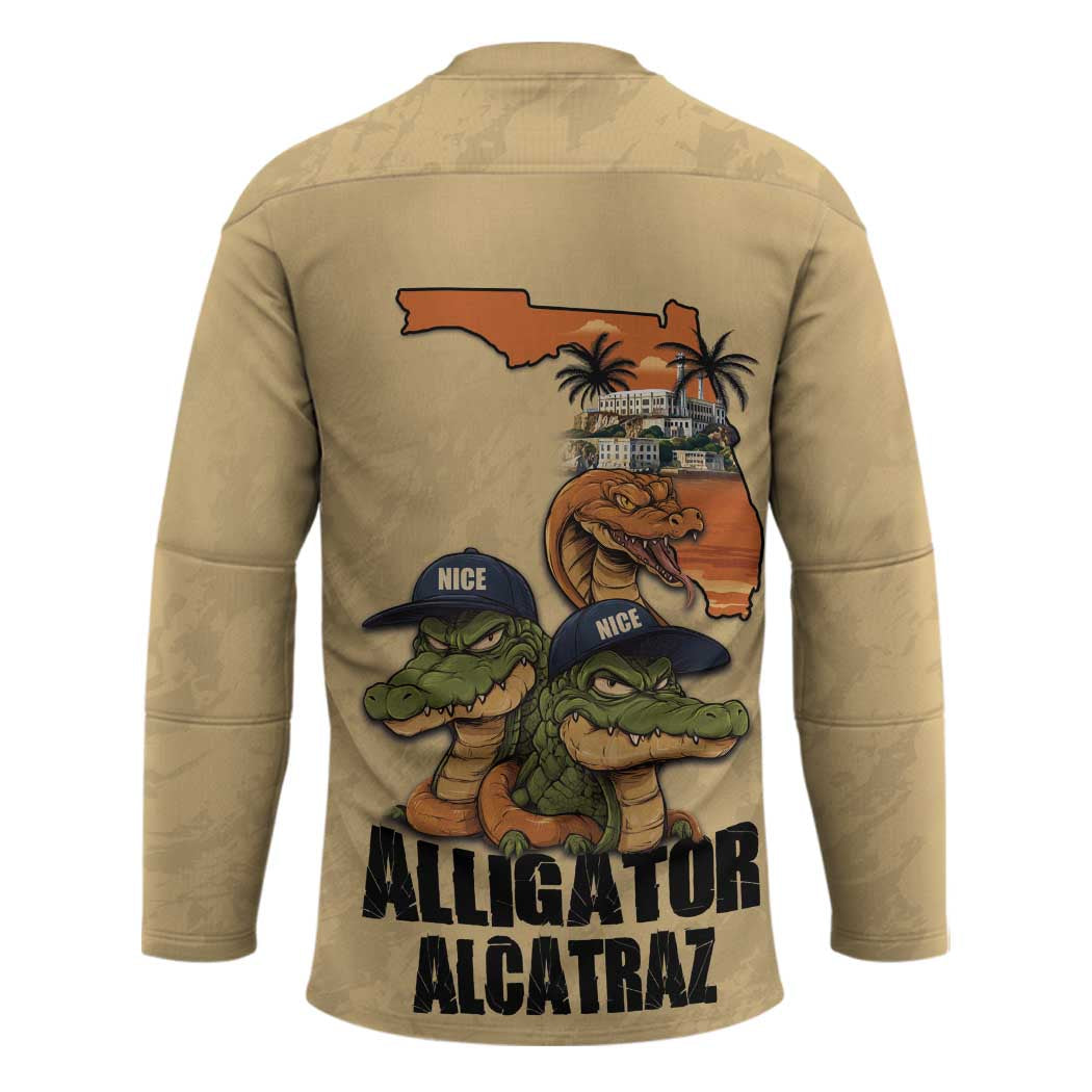 Alligator Alcatraz Prison Florida Everglades Hockey Jersey - Wonder Print Shop