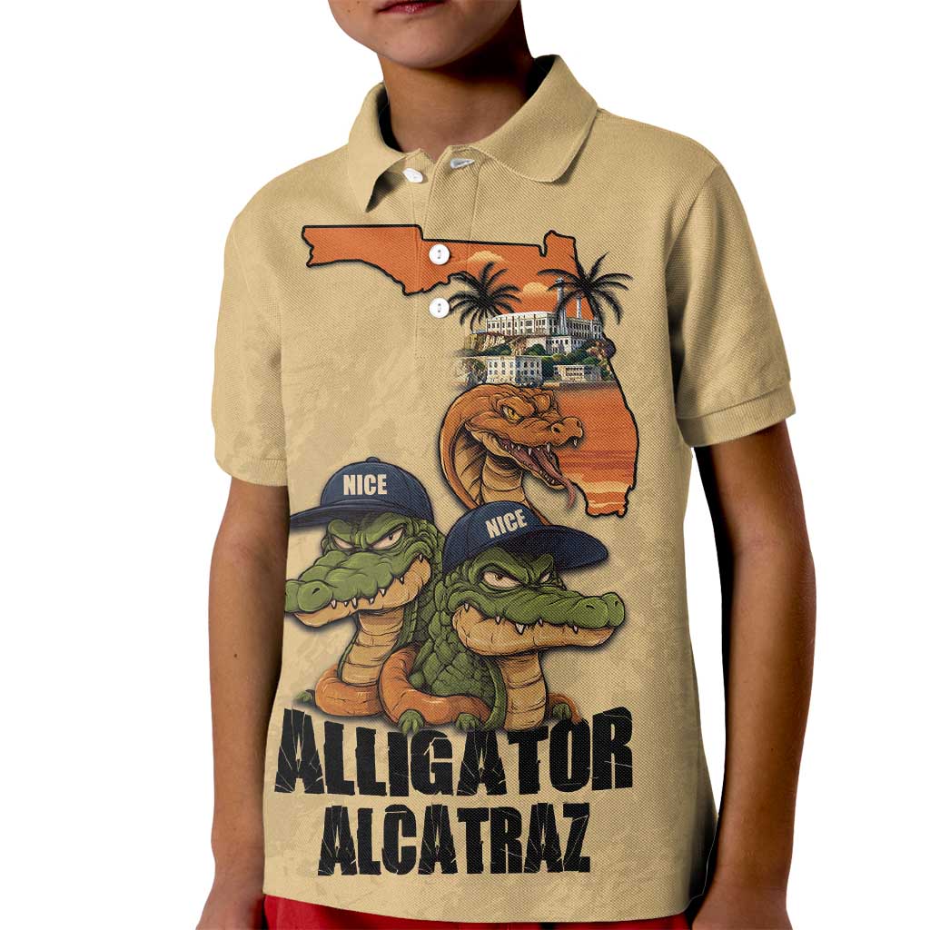Alligator Alcatraz Prison Florida Everglades Kid Polo Shirt - Wonder Print Shop