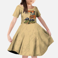 Alligator Alcatraz Prison Florida Everglades Kid Short Sleeve Dress - Wonder Print Shop