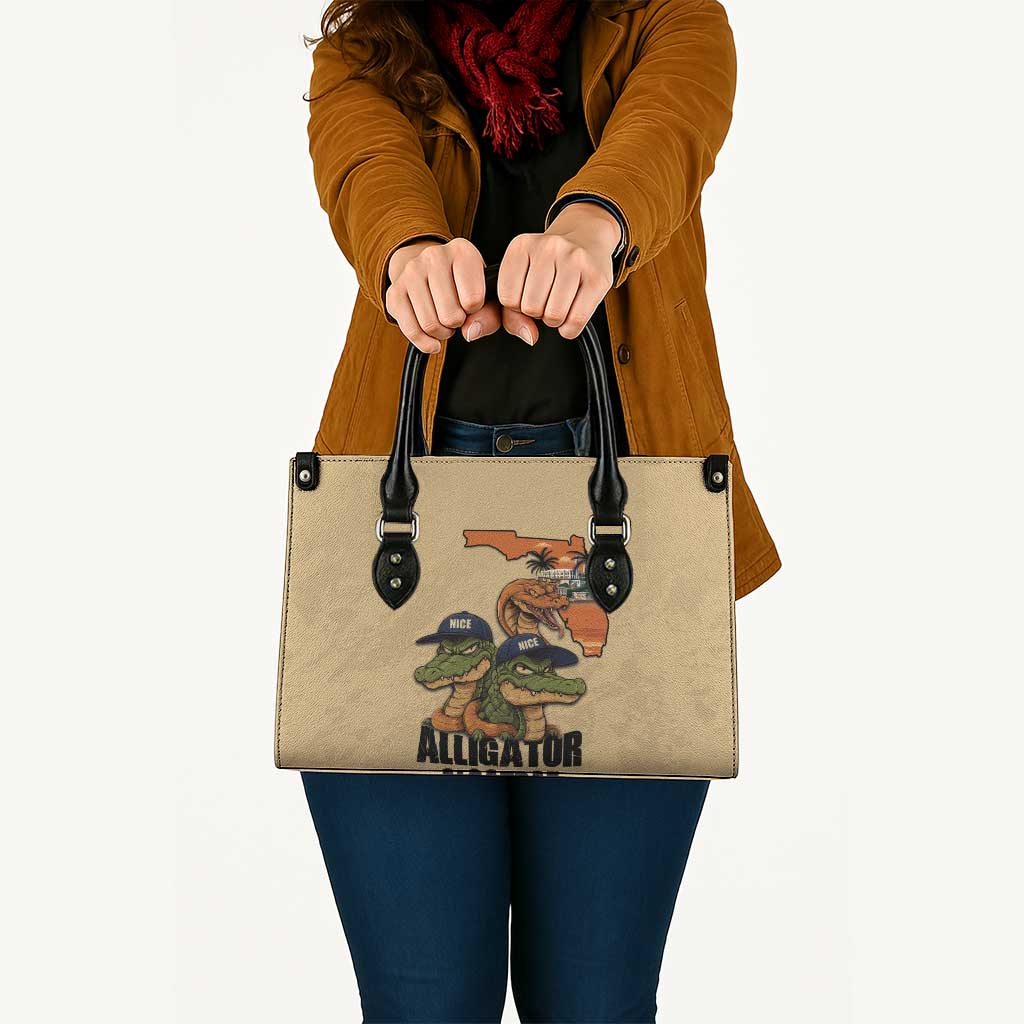 Alligator Alcatraz Prison Florida Everglades Leather Bag - Wonder Print Shop