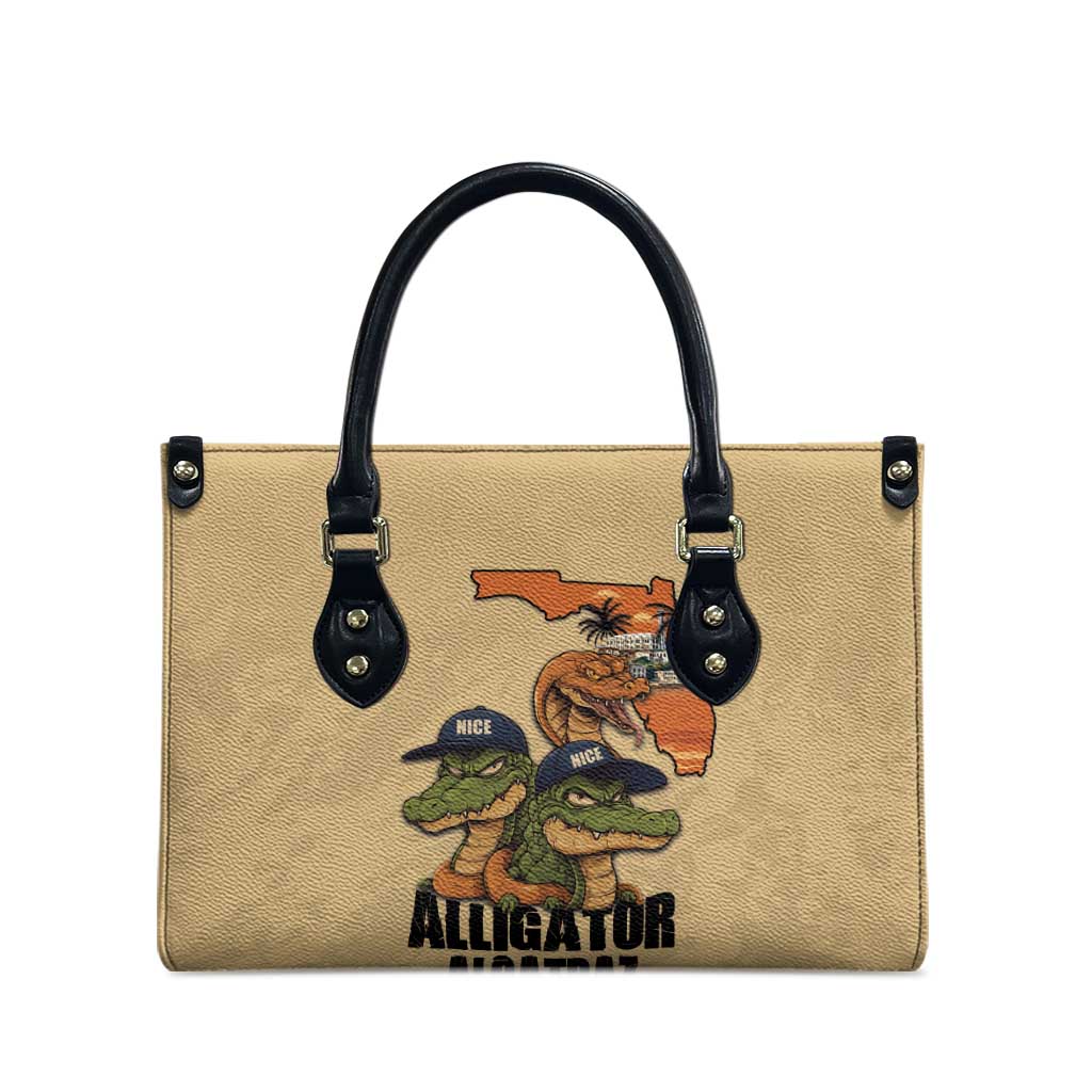 Alligator Alcatraz Prison Florida Everglades Leather Bag - Wonder Print Shop