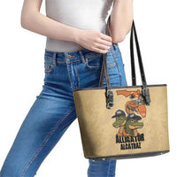 Alligator Alcatraz Prison Florida Everglades Leather Tote Bag - Wonder Print Shop