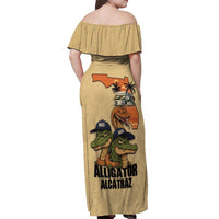 Alligator Alcatraz Prison Florida Everglades Off Shoulder Maxi Dress - Wonder Print Shop