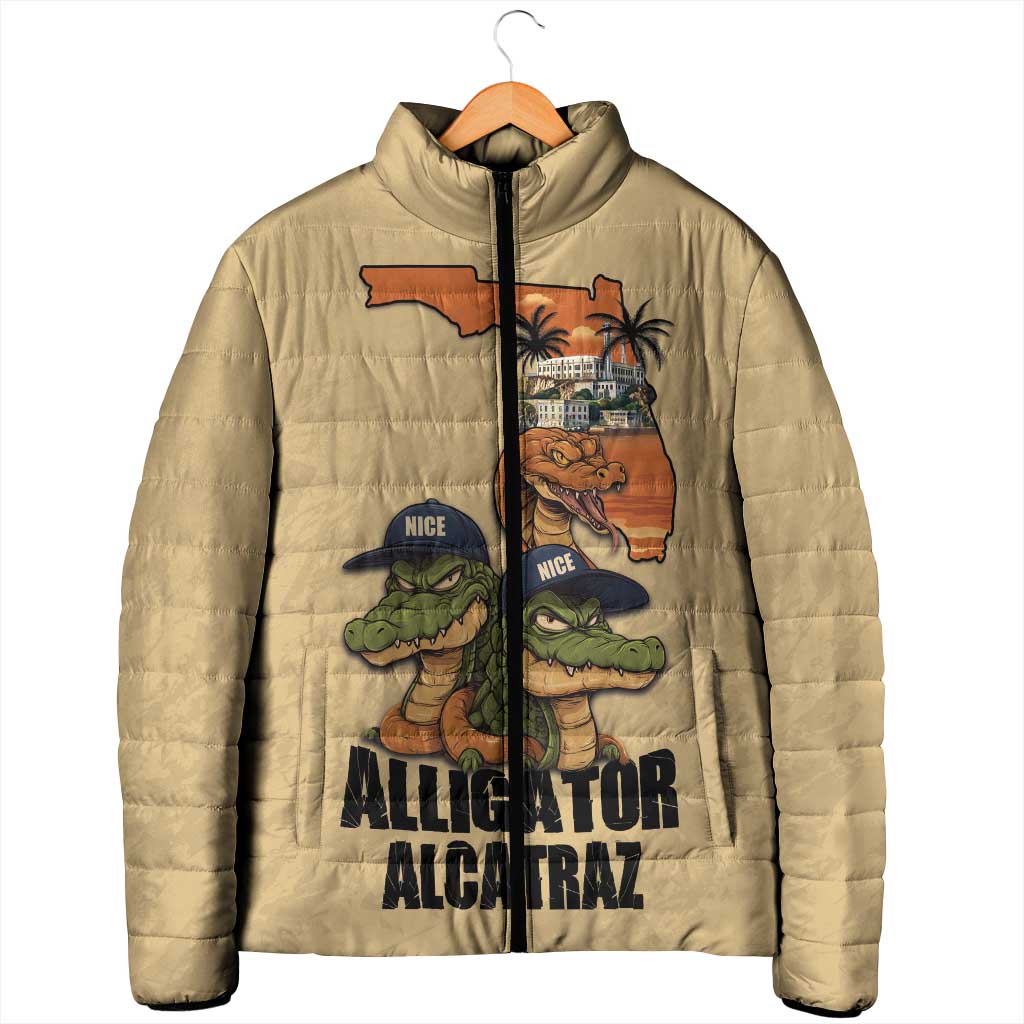 Alligator Alcatraz Prison Florida Everglades Padded Jacket - Wonder Print Shop