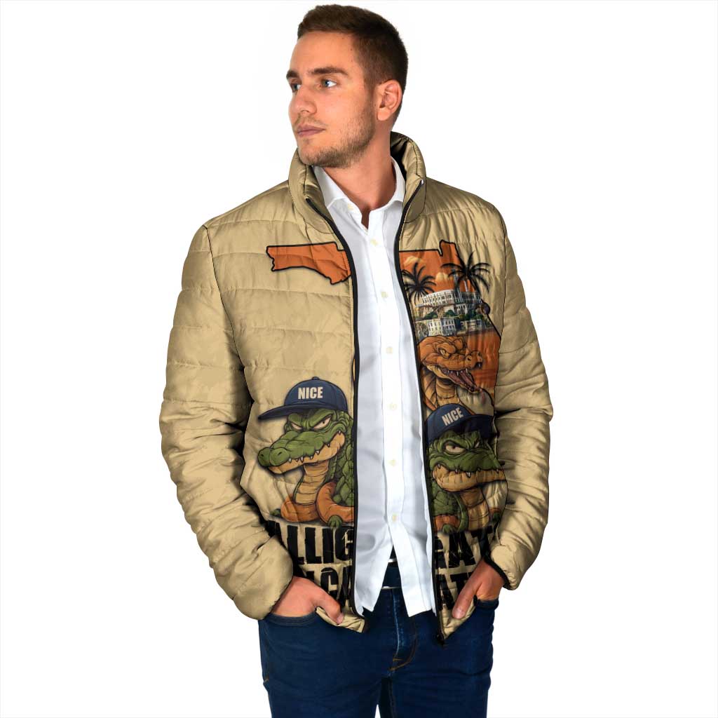 Alligator Alcatraz Prison Florida Everglades Padded Jacket - Wonder Print Shop