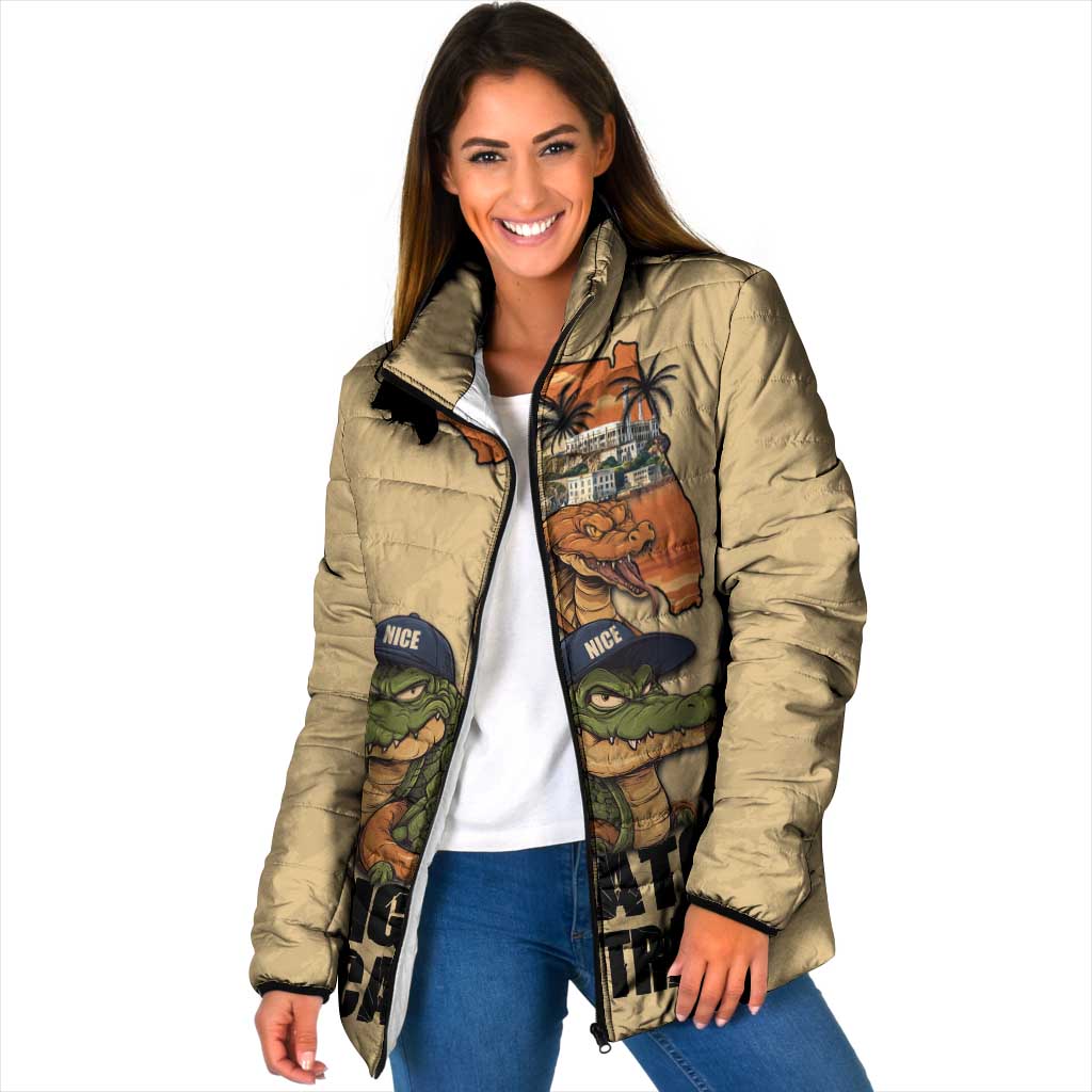 Alligator Alcatraz Prison Florida Everglades Padded Jacket - Wonder Print Shop