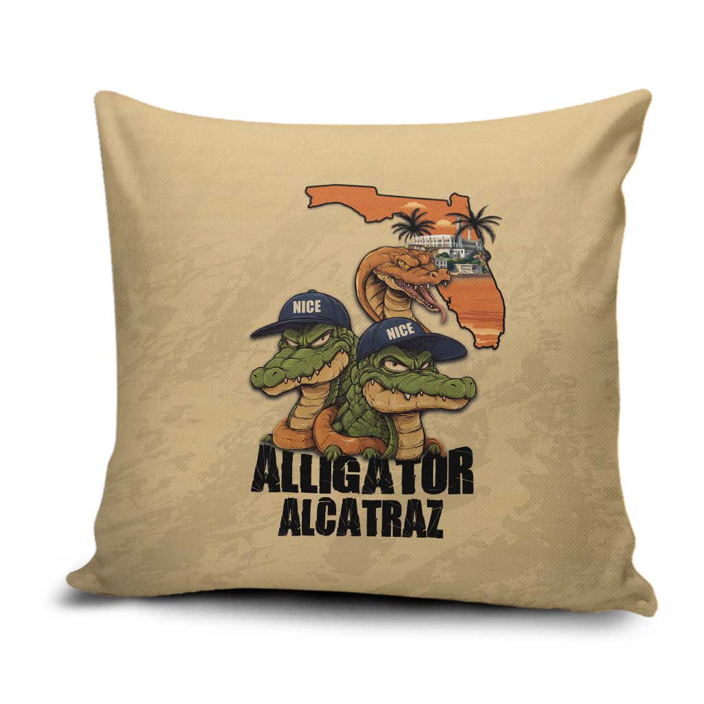 Alligator Alcatraz Prison Florida Everglades Pillow Cover - Wonder Print Shop