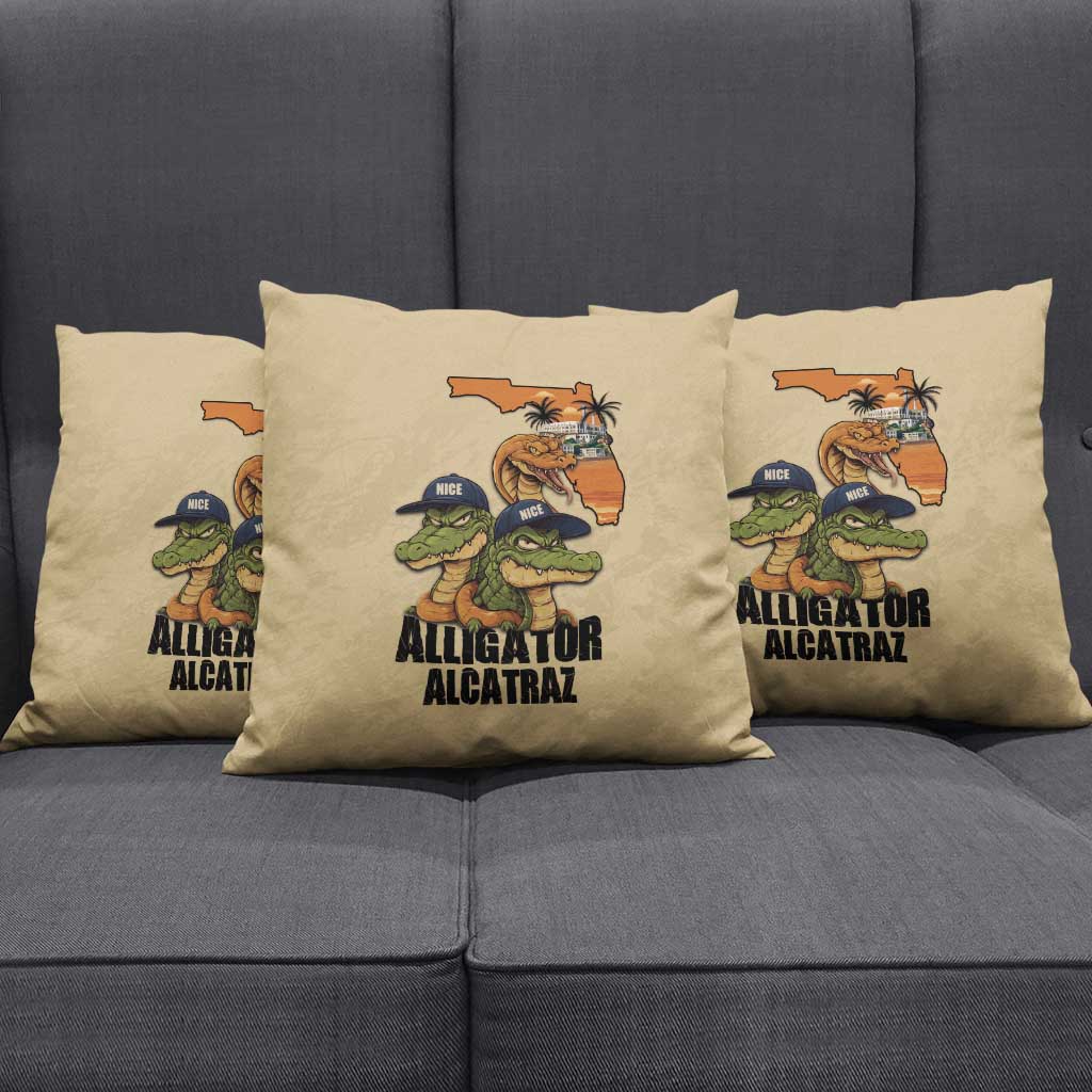 Alligator Alcatraz Prison Florida Everglades Pillow Cover - Wonder Print Shop