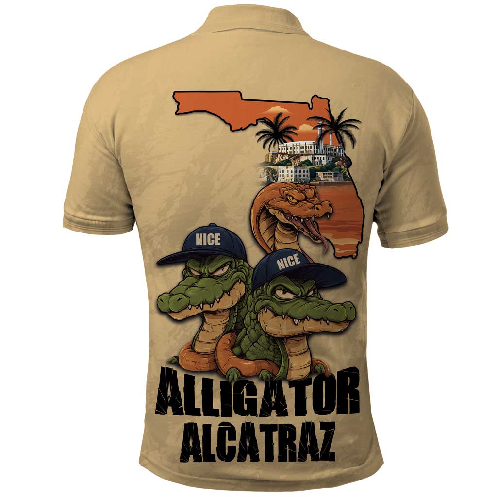 Alligator Alcatraz Prison Florida Everglades Polo Shirt - Wonder Print Shop