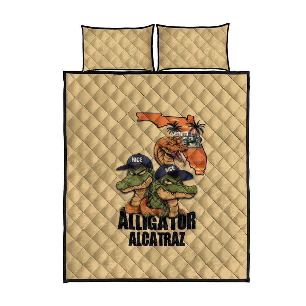 Alligator Alcatraz Prison Florida Everglades Quilt Bed Set - Wonder Print Shop