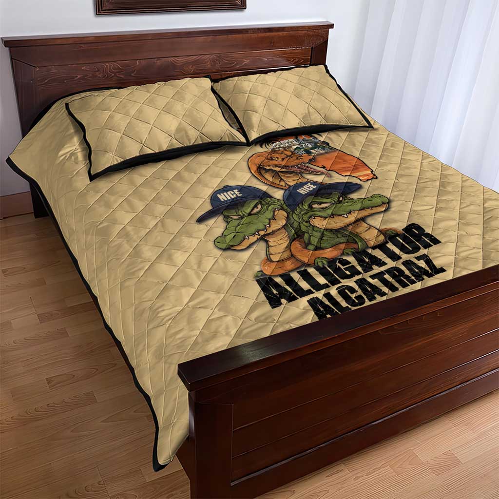 Alligator Alcatraz Prison Florida Everglades Quilt Bed Set - Wonder Print Shop