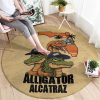 Alligator Alcatraz Prison Florida Everglades Round Carpet - Wonder Print Shop
