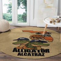 Alligator Alcatraz Prison Florida Everglades Round Carpet - Wonder Print Shop