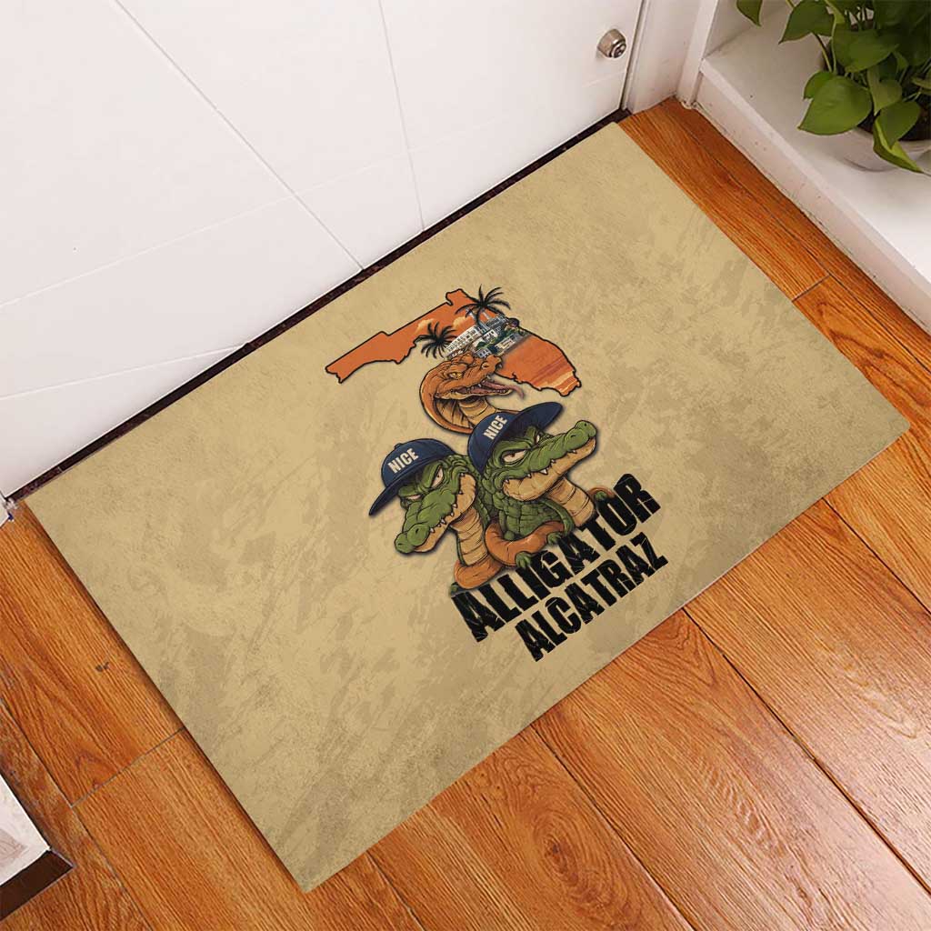 Alligator Alcatraz Prison Florida Everglades Rubber Doormat - Wonder Print Shop