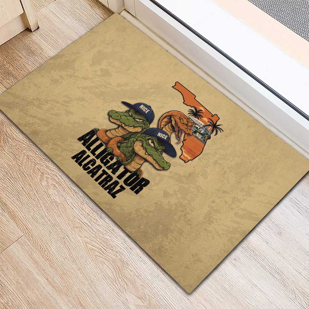 Alligator Alcatraz Prison Florida Everglades Rubber Doormat - Wonder Print Shop