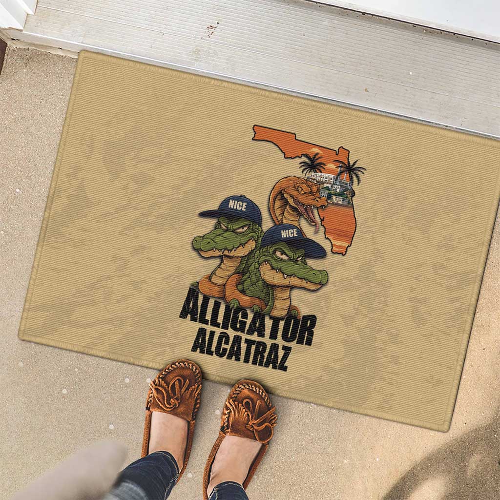 Alligator Alcatraz Prison Florida Everglades Rubber Doormat - Wonder Print Shop