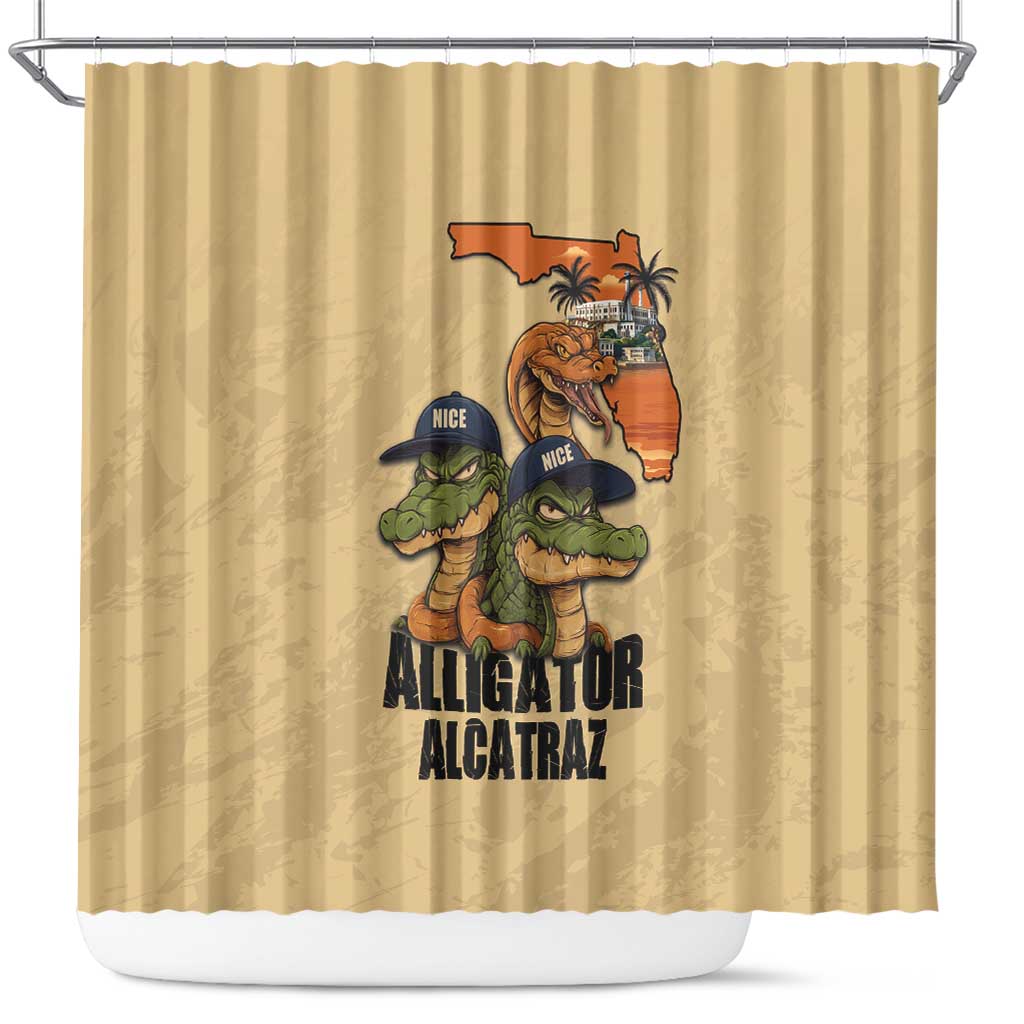 Alligator Alcatraz Prison Florida Everglades Shower Curtain - Wonder Print Shop