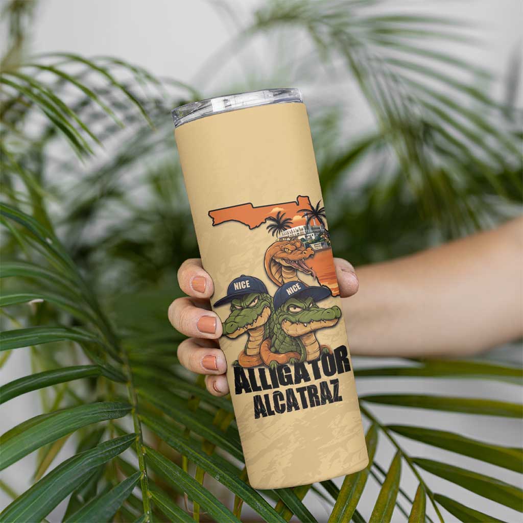 Alligator Alcatraz Prison Florida Everglades Skinny Tumbler - Wonder Print Shop