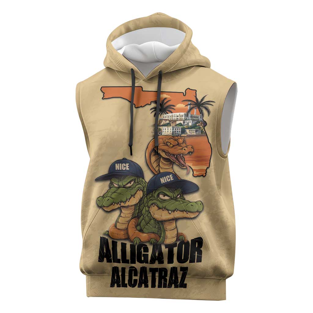Alligator Alcatraz Prison Florida Everglades Sleeveless Hoodie - Wonder Print Shop