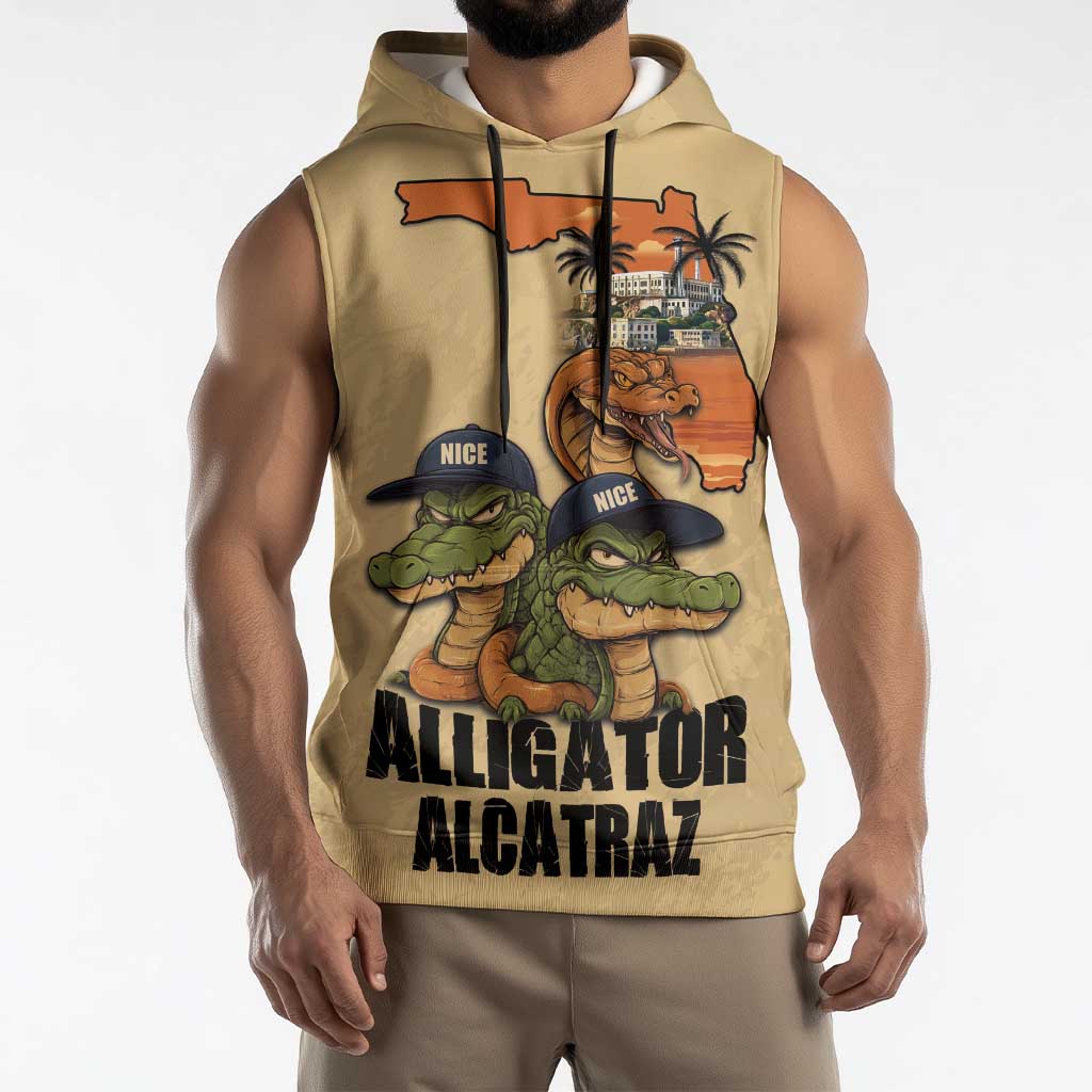 Alligator Alcatraz Prison Florida Everglades Sleeveless Hoodie - Wonder Print Shop