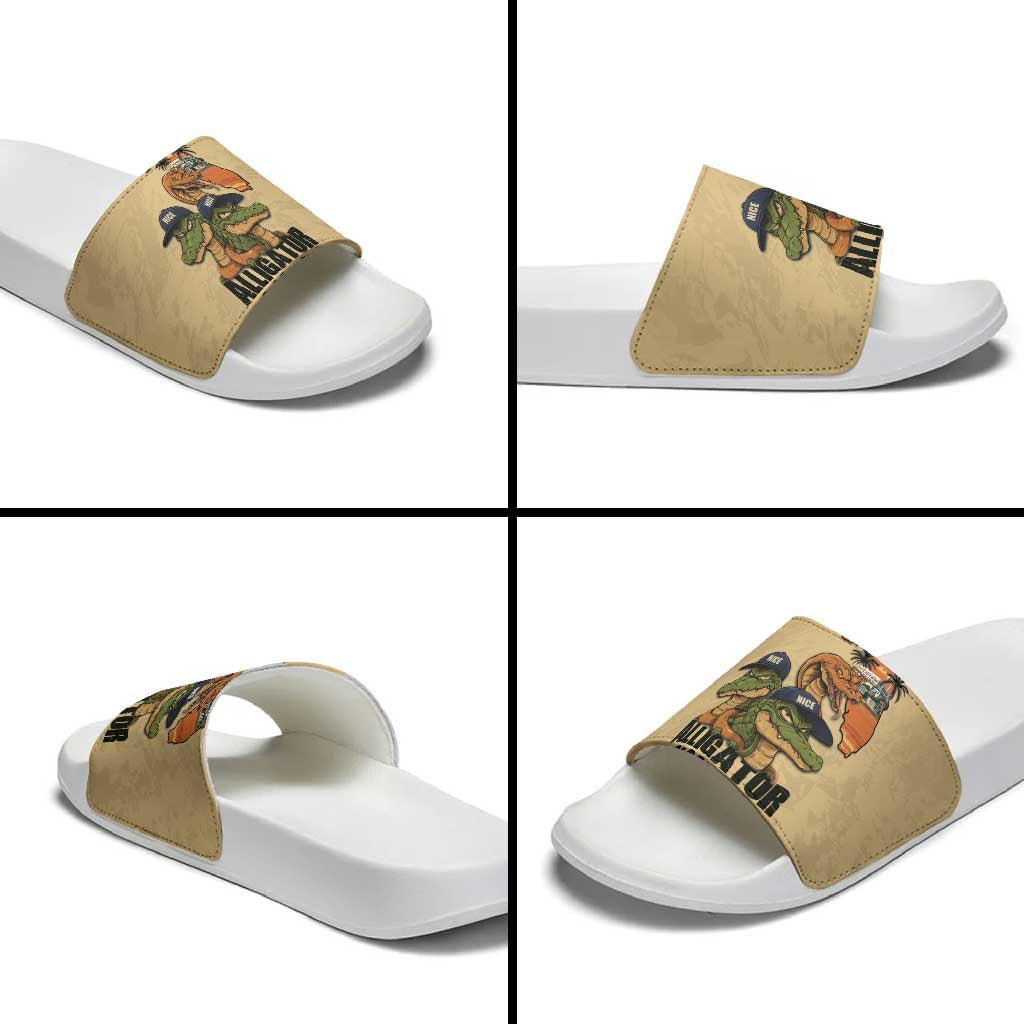 Alligator Alcatraz Prison Florida Everglades Slide Sandals - Wonder Print Shop