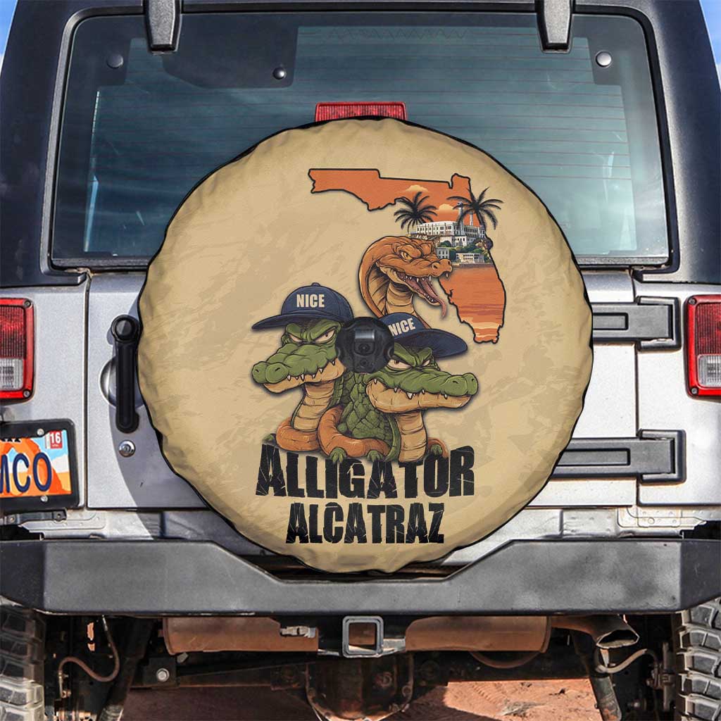 Alligator Alcatraz Prison Florida Everglades Spare Tire Cover - Wonder Print Shop