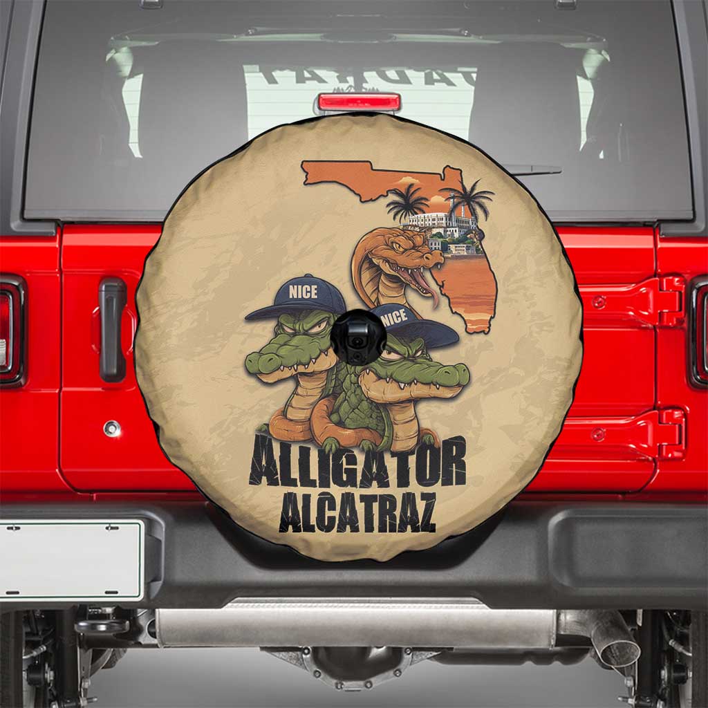 Alligator Alcatraz Prison Florida Everglades Spare Tire Cover - Wonder Print Shop