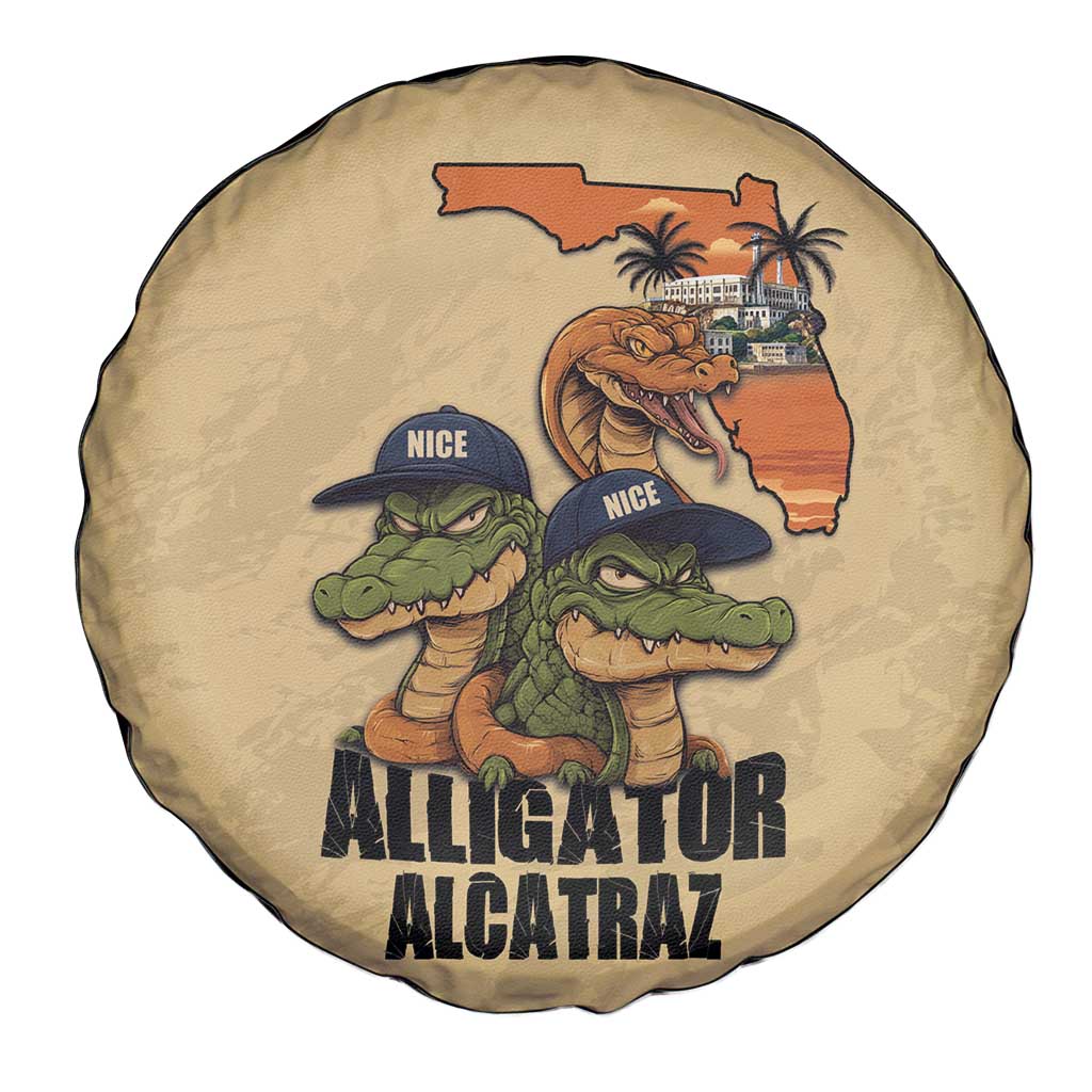 Alligator Alcatraz Prison Florida Everglades Spare Tire Cover - Wonder Print Shop