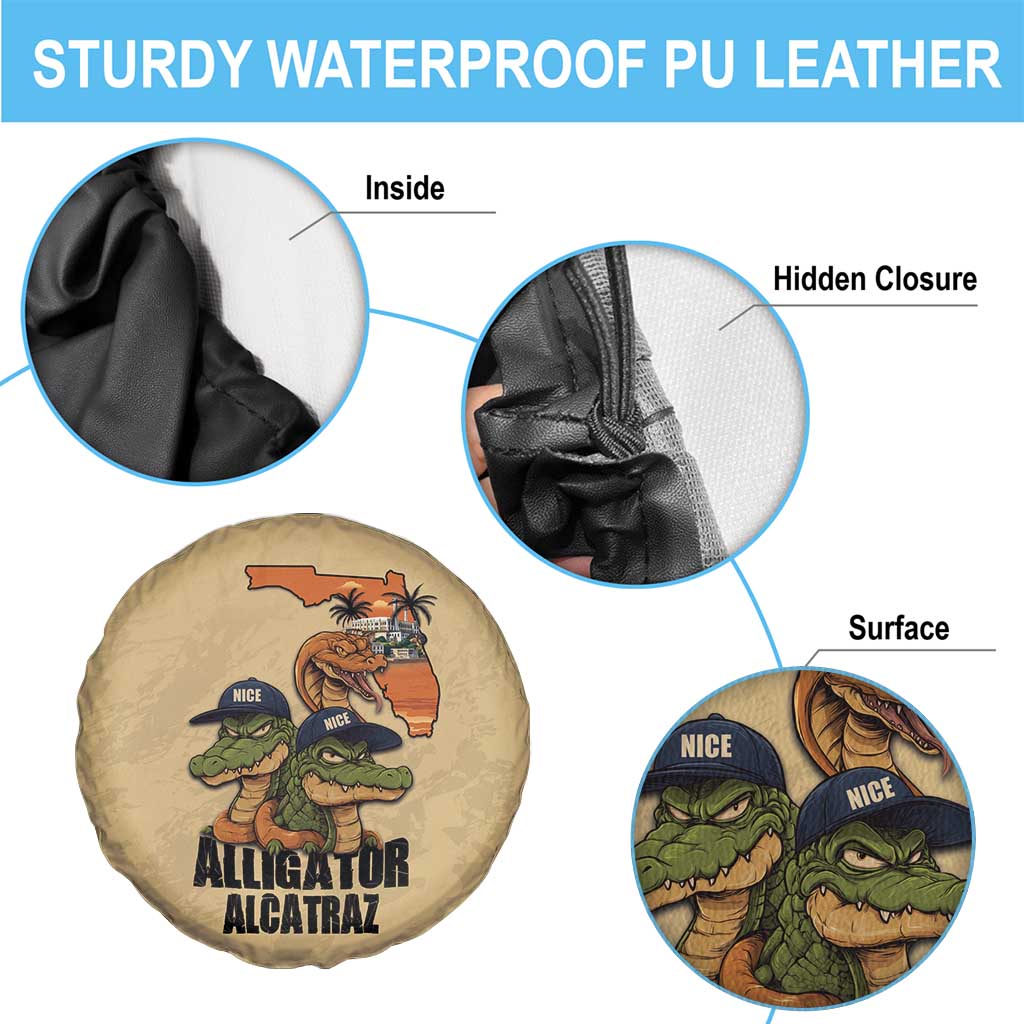 Alligator Alcatraz Prison Florida Everglades Spare Tire Cover - Wonder Print Shop
