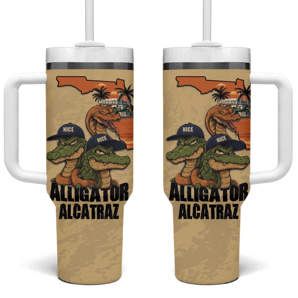 Alligator Alcatraz Prison Florida Everglades Tumbler With Handle - Wonder Print Shop