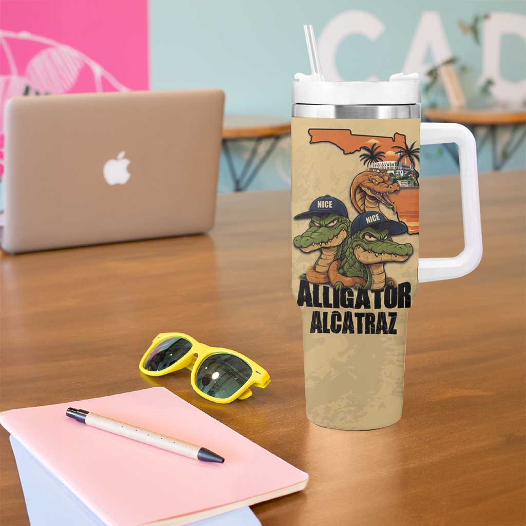 Alligator Alcatraz Prison Florida Everglades Tumbler With Handle - Wonder Print Shop