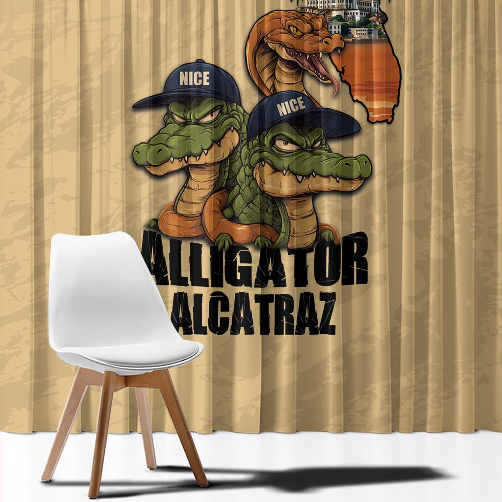 Alligator Alcatraz Prison Florida Everglades Window Curtain - Wonder Print Shop