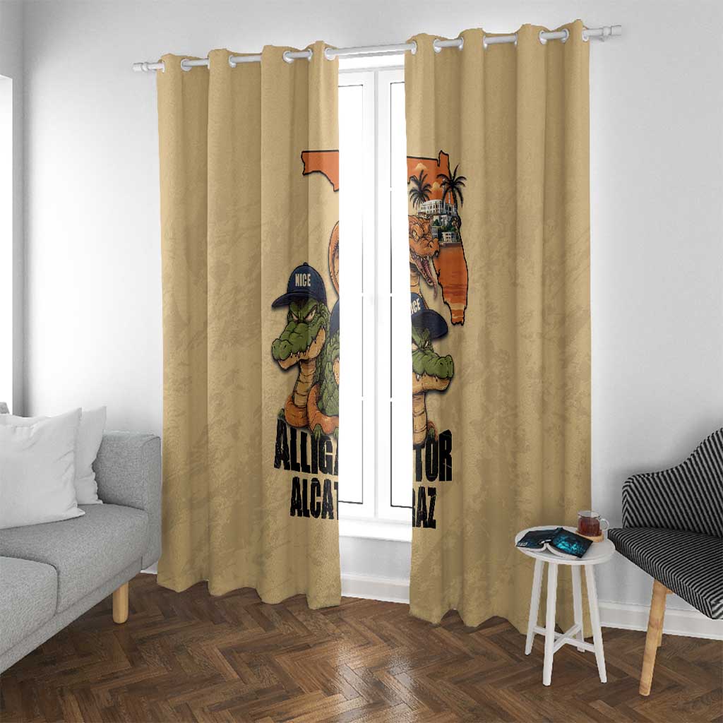 Alligator Alcatraz Prison Florida Everglades Window Curtain - Wonder Print Shop