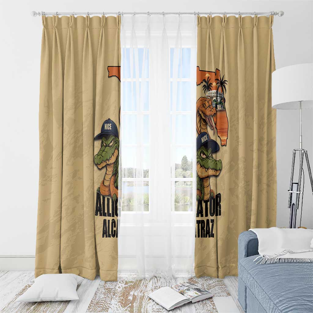 Alligator Alcatraz Prison Florida Everglades Window Curtain - Wonder Print Shop