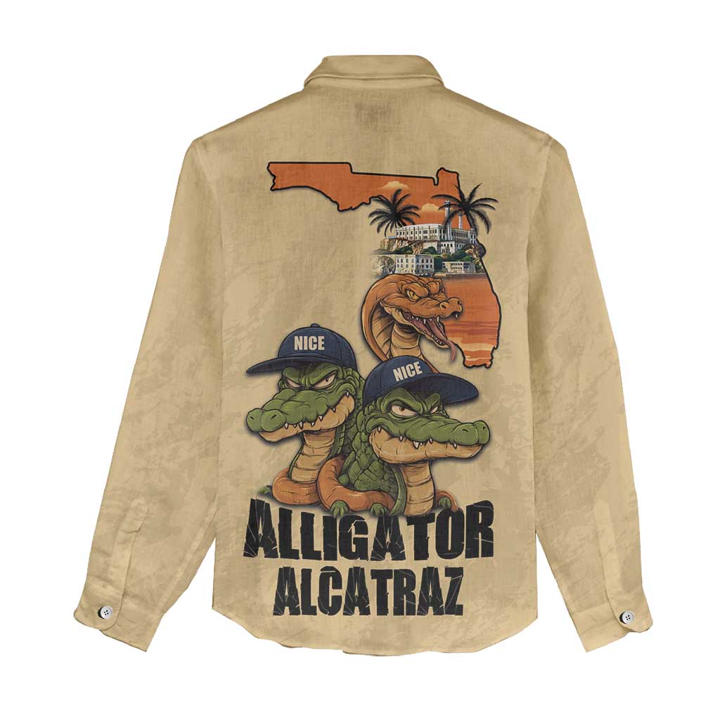 Alligator Alcatraz Prison Florida Everglades Women Casual Shirt - Wonder Print Shop