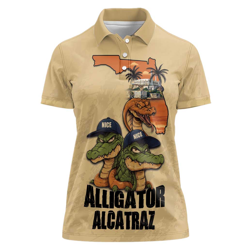 Alligator Alcatraz Prison Florida Everglades Women Polo Shirt - Wonder Print Shop