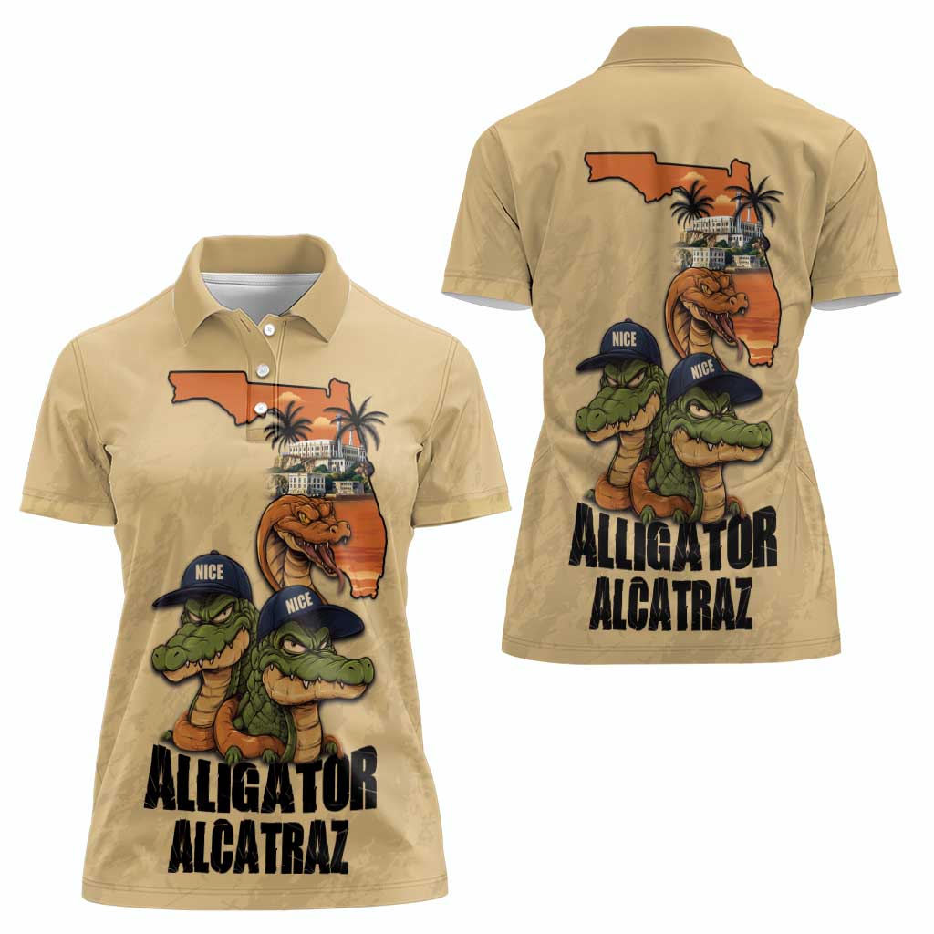 Alligator Alcatraz Prison Florida Everglades Women Polo Shirt - Wonder Print Shop