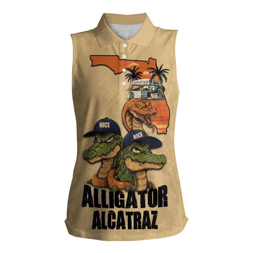 Alligator Alcatraz Prison Florida Everglades Women Sleeveless Polo Shirt - Wonder Print Shop