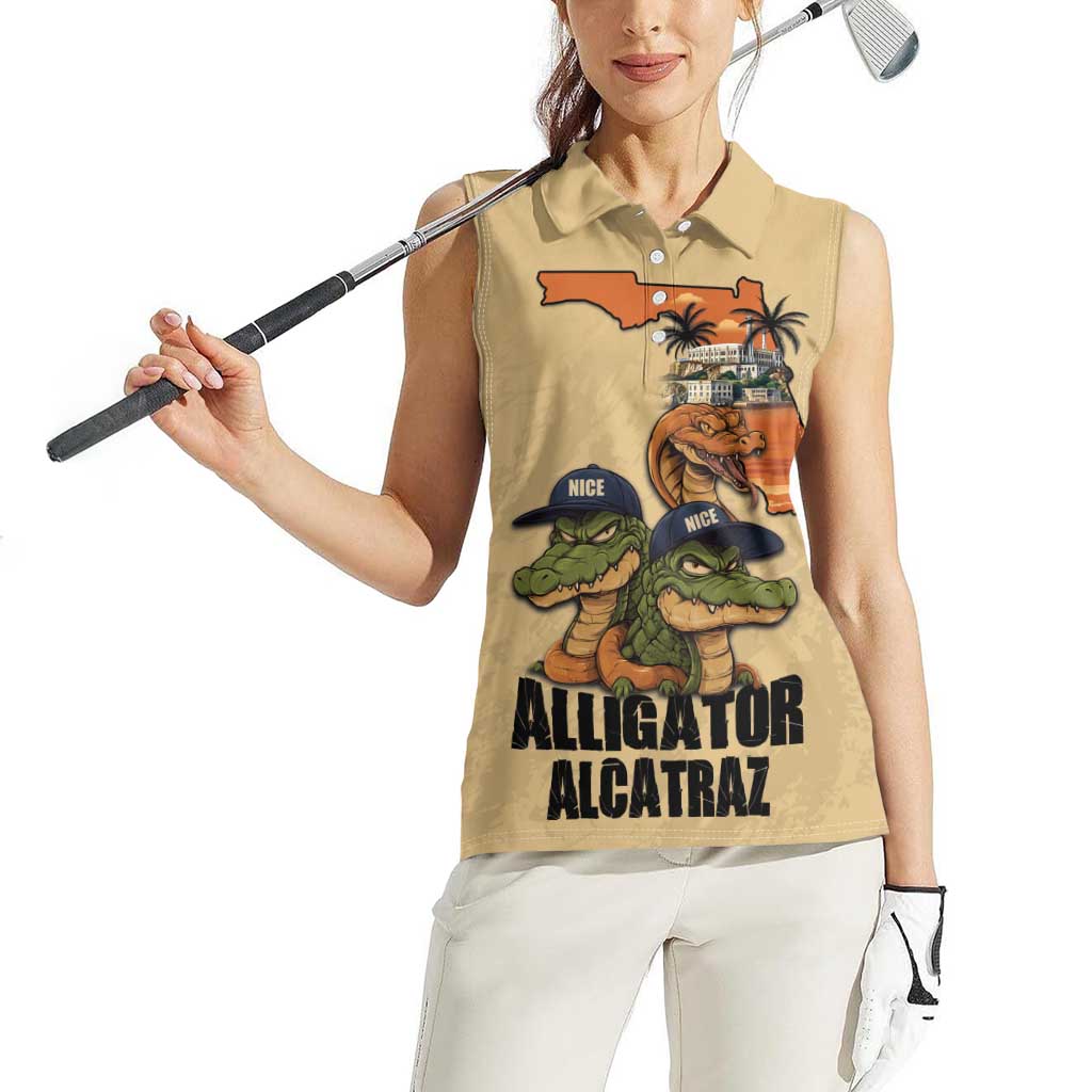 Alligator Alcatraz Prison Florida Everglades Women Sleeveless Polo Shirt - Wonder Print Shop